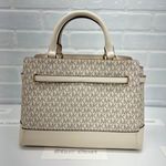 Michael Kors Satchel Reed Large Belted Satchel Purse Light Cream Multi Photo 3