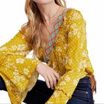 Free People  yellow floral dot print bodysuit XS new Photo 21