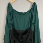 Pirate Wench Halloween Costume Women Long Bell Sleeves Corset Asymmetrical‎ Hem Green Size L Photo 3