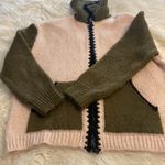 ZARA Pink and Olive Knit Sweater size XL length 26” bust 48” zipper front Photo 10