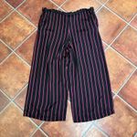 Escada Black Pink Striped Silk Wide Leg Side Pockets Pants Size 3X Photo 6