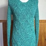 Faded Glory teal blue crochet sweater Photo 0
