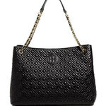 Tory Burch  Black Quilted Leather‎ Marion Tote Photo 0
