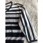 Ellen Tracy  Women's black  white striped sweater metallic threads.Size‎ M Photo 3