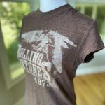 Vintage Rolling Stones Graphic Concert Tee Brown Tiny Tee Baby Tee Shirt Sz M Size M Photo 6