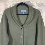 Herman Geist VTG Cardigan Sweater Woman's Large Green Knit Wool Embroidered Photo 2
