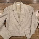 None Vintage Woman’s Beige Linen Skirt Suit Set Size 3/4 Photo 7