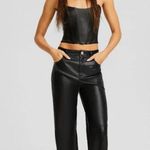 Bershka  faux leather corset top in black size medium brand new with tags Photo 1