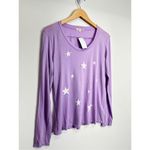 Sundry  Shirt Womens Purple Lavender Long Sleeve Star Print Size Large NWT Photo 1