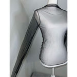 Women’s Mesh Rave Goth Sheer Grunge Punk Top Small/Medium Black Photo 2