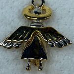 Angel with Wings and Halo Pin Brooch Pendant Silver and Gold Tone Metal Photo 6