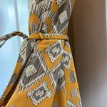 Mystree  Mustard Aztec Print Surplice Wrap Dress - Size Small Photo 4