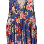 Matilda Jane Blue Floral V Neck Adventure Begins As a Rose Tunic Babydoll Photo 0