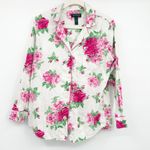 Ralph Lauren Lauren  LRL Womens Pajama Set Floral Monogram Cotton Top Pants L Photo 1