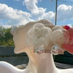 Natasha White lace floral white fresh water pearl drops earrings Photo 1