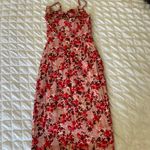 WAYF Pink Floral Cutout Midi Dress Photo 8