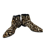 J.Crew Collection Sienna Leopard Calf Hair Booties Black Brown Size 8 Photo 4