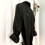 White House | Black Market WHBM Black & Gold Long Sleeve Button-Up Chain Belted Pocketed Midi Utility Dress Photo 7