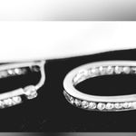 Double Sided Sterling Silver & Crystal Hoop Earrings Photo 3