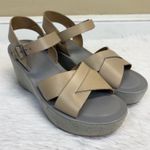 Kork-Ease  Ava Wedge Leather Platform Sandals Tan Gray Size 8 Photo 1