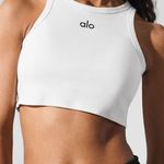 Alo Yoga  Aspire Tank in White Black, Size Medium Photo 2