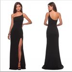 La Femme  28176 One-Shoulder Jersey Gown in Royal Black 12 NWOT Photo 1