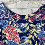 Talbots Women’s Bright Floral Dress Drawstring Waist Blue & Pink Short Sleeve LP Photo 6