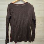 {12} Aldo Martins Brown Maroon Orange Lightweight Top Long Sleeve Blouse Red Photo 5