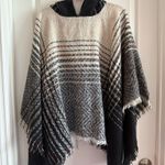Marc New York  Black and Cream Poncho -Hooded Pullover  Photo 0