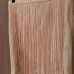 Bershka Fringe Mini Skirt Tan Size 8 Boho Western Festival Faux Suede Tassel Photo 0
