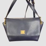 Ralph Lauren Lauren Purple Blue Leather Crossbody Bag Gold Hardware RLL Logo Photo 3