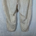 Old Navy XL Linen Blend Pull On Pants Tan White Striped Elastic Waist Tapered Le Photo 8