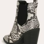 Bamboo Snakeskin Chunky Heel Slip On Bootie Photo 2