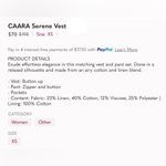 Caara Beige Linen Blend Buttoned Vest XS Tan Photo 12