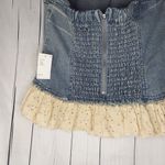 Urban Outfitters Kimchi Blur  Denim And Lace Coquette Ruffle Tube Top Size L NWT Photo 9