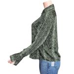 FAVORITE DAUGHTER The Take Me Seriously Long Sleeve Satin Top, Serpiente, Small Black Photo 7