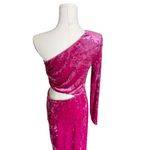 Saylor  - Niamh Asymmetric One Shoulder Stretch Velvet Dress Sz M Photo 7