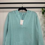 Barefoot Dreams NWT  Sunbleached 100% Cotton Bonfire Hoodie Seagreen 2X Photo 4