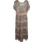 Soft Surroundings  Althea Maxi Dress Boho Lace Floral Brunch Short Sleeve Size 8 Photo 2