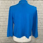 Kenar  Cropped 3/4 Sleeve Collared Top Blue-Large Photo 2