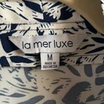 La Mer Luxe Ruffle Coral Pattern Sleeveless Top Blue Size M Photo 2