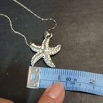 Silver crystal sea star necklace Photo 7