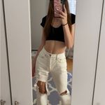 PacSun  Off White Distressed Dad Jeans Photo 4