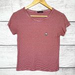 Brandy Melville Red & White Striped Alien Tee One Size Stretch Cropped Casual Photo 8