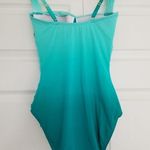 Bleu Rod Beattie Bleu by Rod Beattie Shirred Ombré One-Piece Swimsuit in Sea Dive Women's Size 6 Photo 2