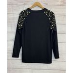 Michael Kors BLACK Ribbed Gold Stud Crew Neck Sweater Size SMALL NWT Brown Photo 1