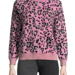 NWT REPLICA Los Angeles Pink Peony Leopard Metallic Sweater Cashmere Wool Small Photo 0