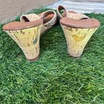 Vintage Maserati Woven Leather Wedge Sandals Made in Italy Tan Size 10 Photo 5