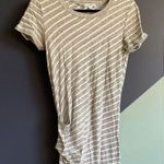 James Perse grey/white striped cotton maxi dress with side ruching size 1/S EUC Photo 2