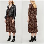 Ba&sh 💕💕 Tracy Midi Dress ~ Camel Leopard Print Size 0 = US 4 XS Photo 7